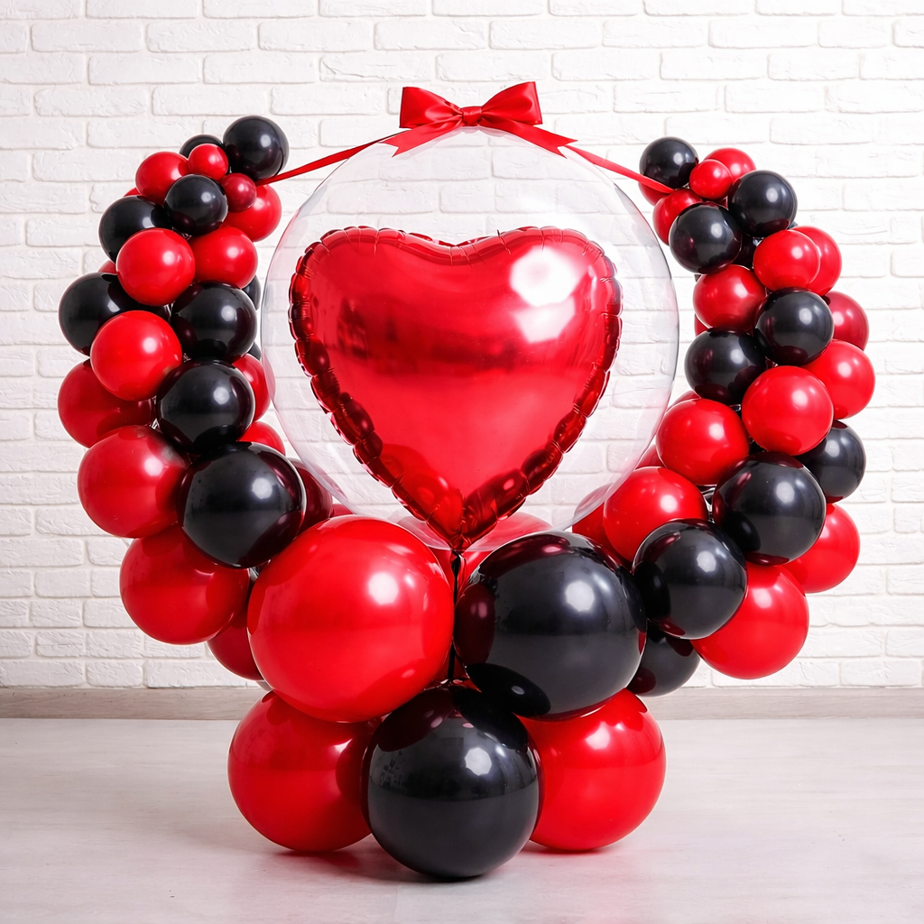 Crimson Heart Luxury Balloon Stand